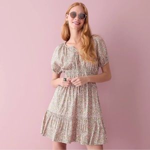 J. Crew Dresses J. Crew Cinched-Waist Puff-Sleeve Dress in Scattered Blooms